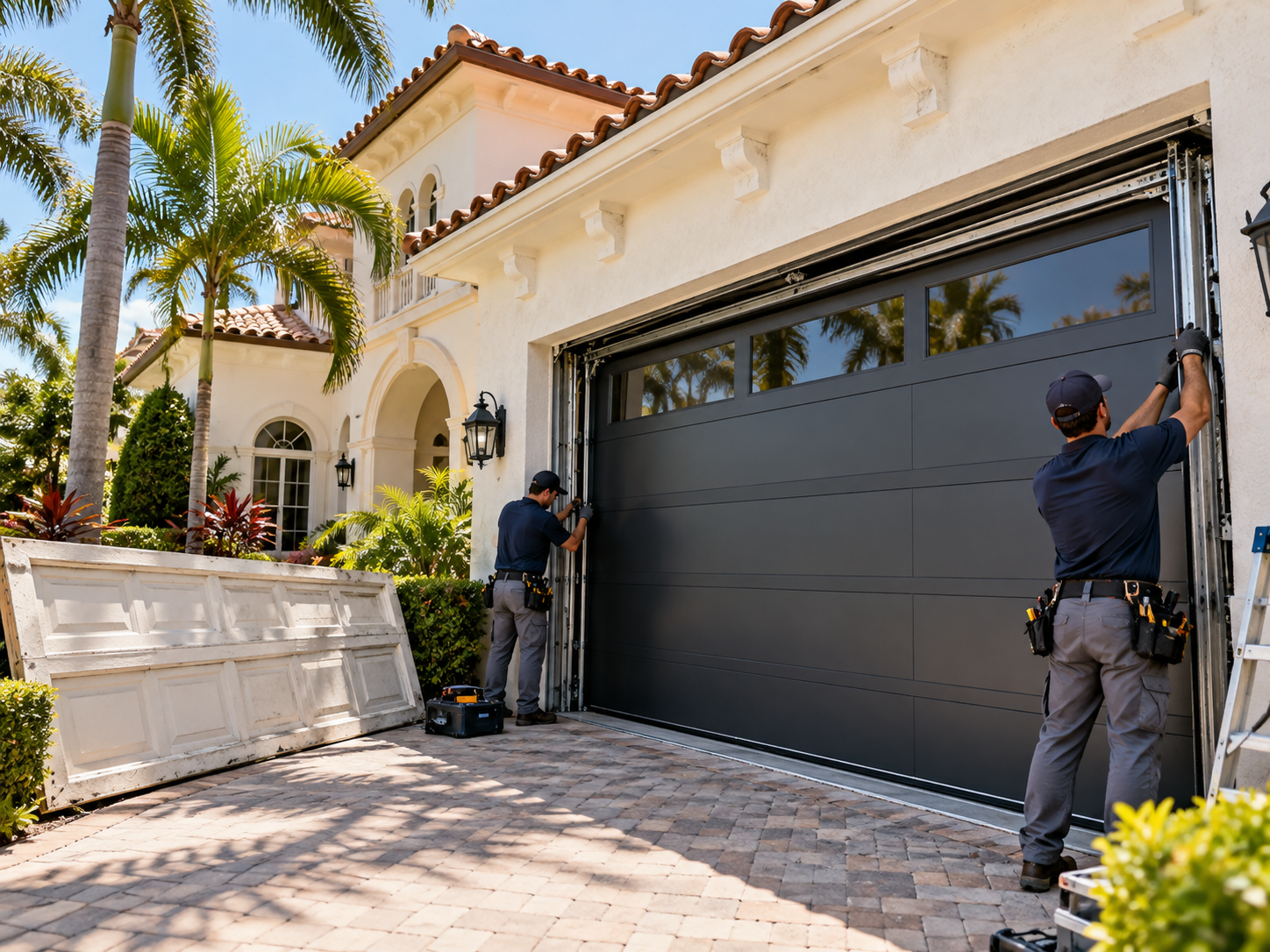 Hurricane-rated garage door upgrade in Coral Gables